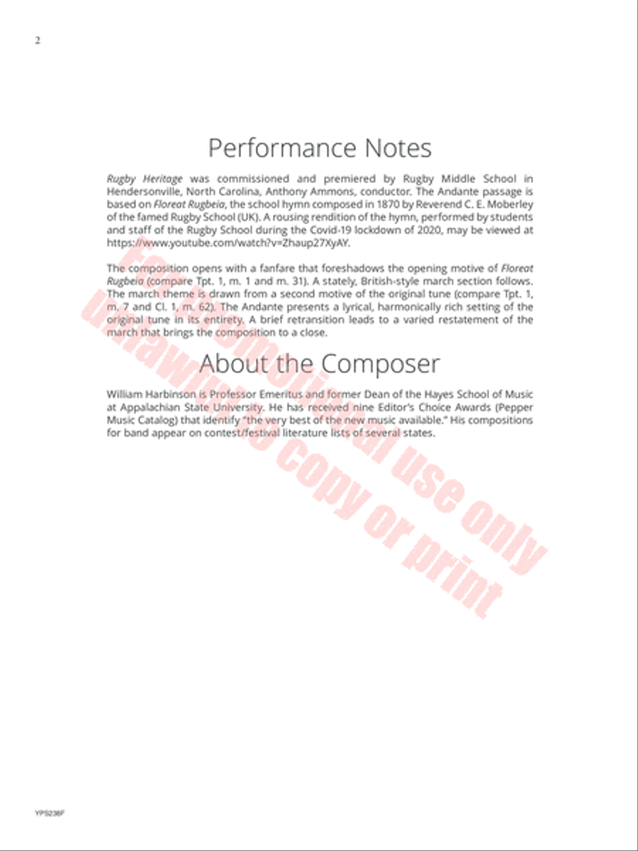 Rugby Heritage Concert Band scores gallery preview page 3