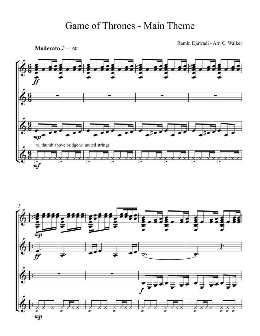 Game Of Thrones Guitar Solo scores gallery preview page 1