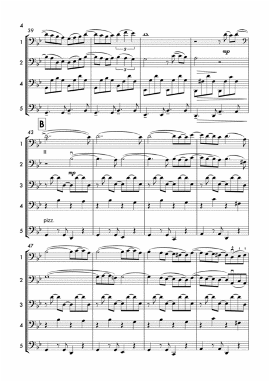 Vicini e lontani (Cello Quartet / Cello Quintet) String Quartet scores gallery preview page 5
