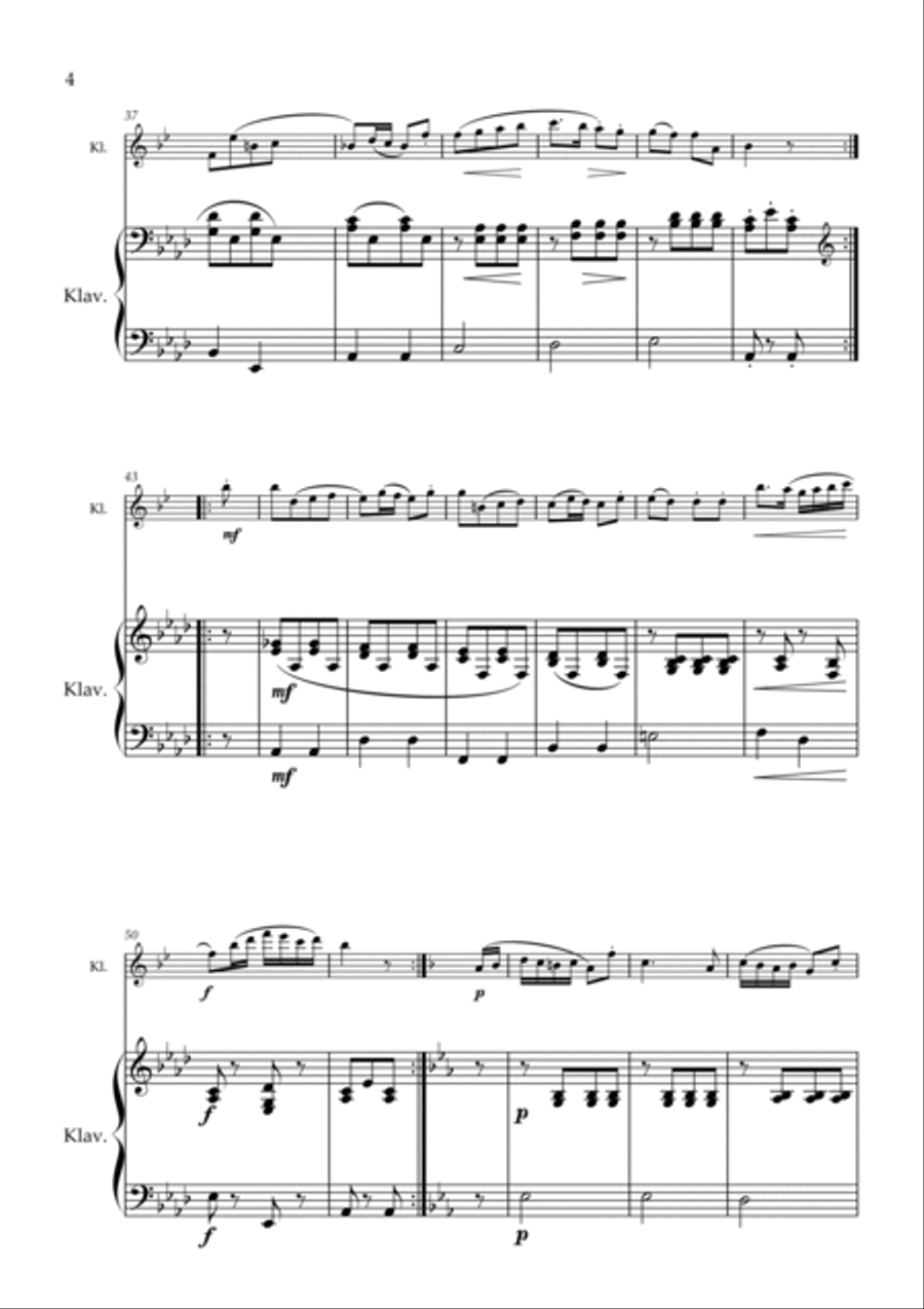 Rondo from Anton Diabelli Clarinet Solo scores gallery preview page 4