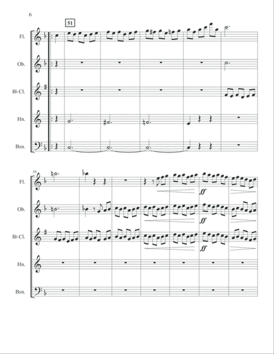 Beethoven Menuetto Woodwind Quintet score and parts Beethoven Menuetto Woodwind Quintet score and parts Woodwind Quintet scores gallery preview page 6