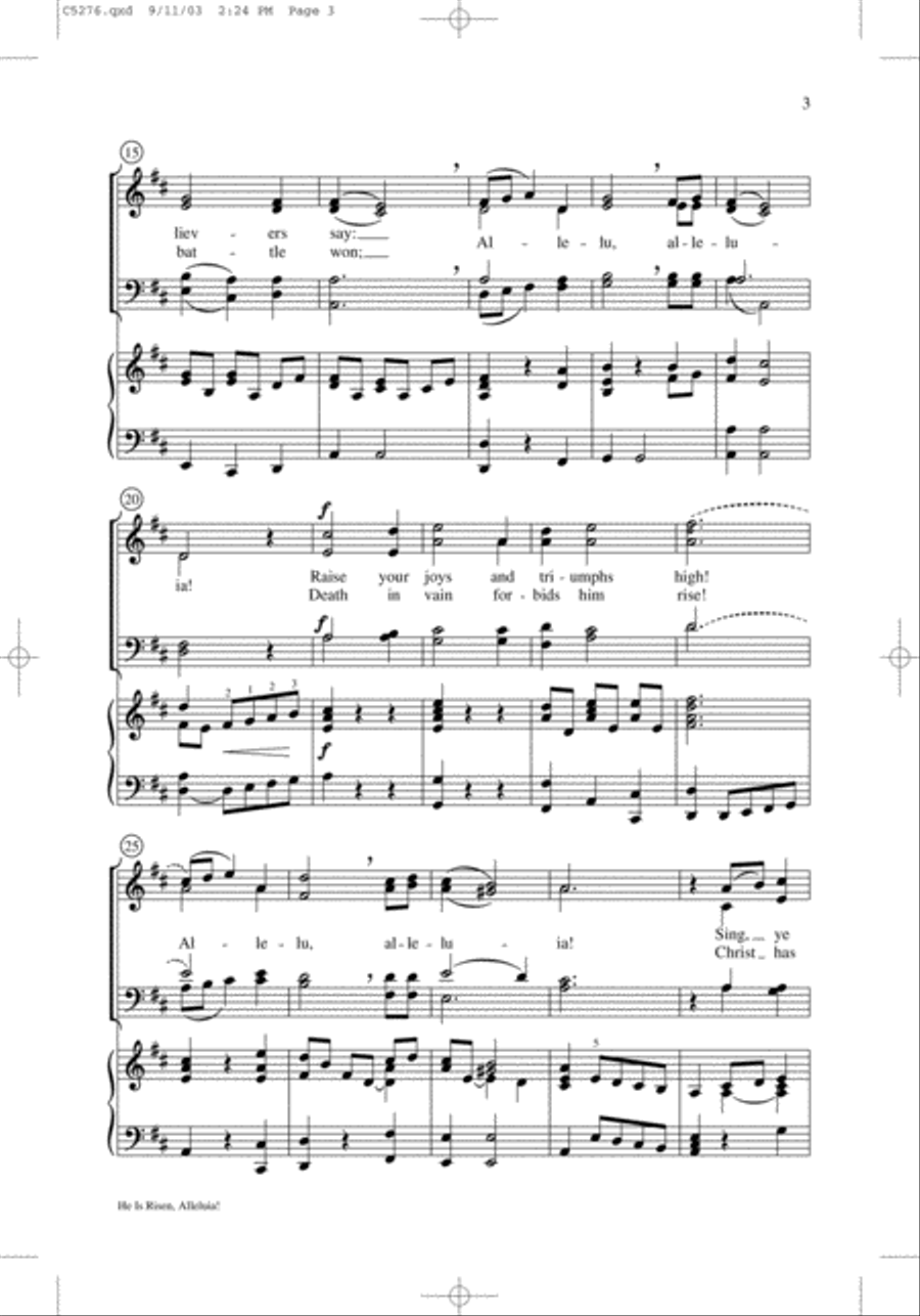 He Is Risen, Alleluia! 4-Part scores gallery preview page 10