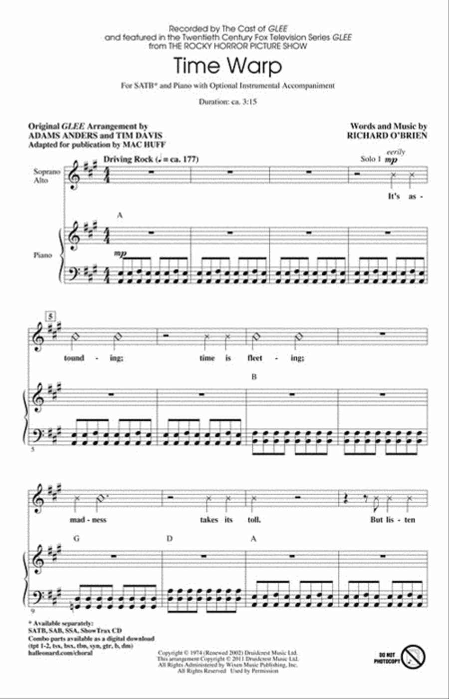 Time Warp 4-Part scores gallery preview page 2