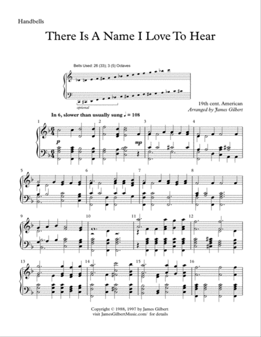 There Is A Name I Love To Hear Handbell Choir scores gallery preview page 1