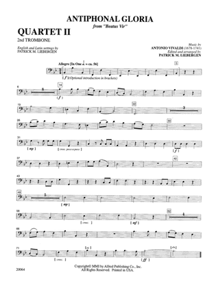Book cover for Antiphonal Gloria: 2nd Trombone - Quartet 2