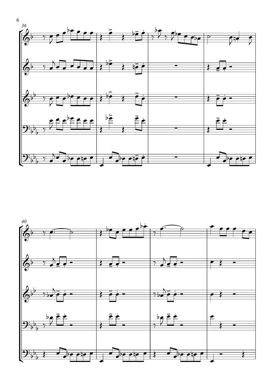 Children Go Where I Send Thee - For Brass Quartet Brass Quartet scores gallery preview page 6