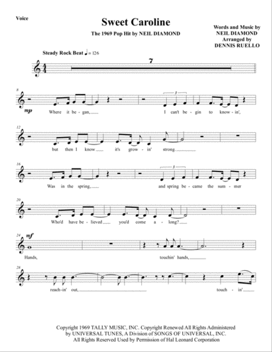 Sweet Caroline Large Ensemble scores gallery preview page 5