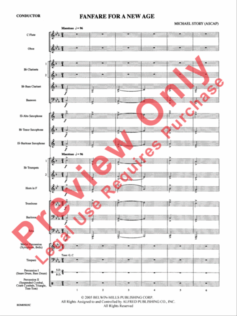 Fanfare for a New Age Concert Band scores gallery preview page 4