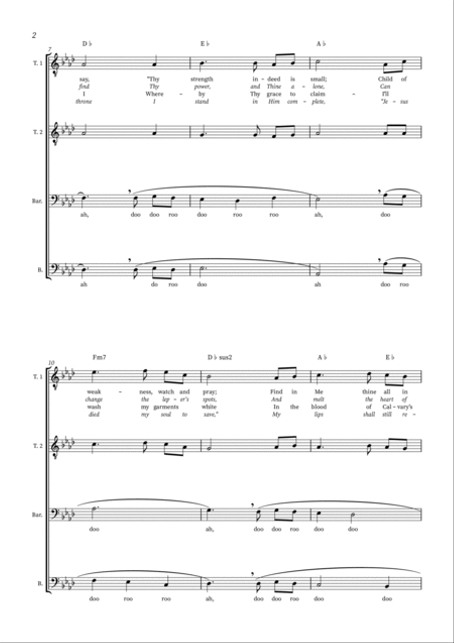 Jesus Paid It All - TTBB Quartet or Choir (+ Chords) TTBB scores gallery preview page 2