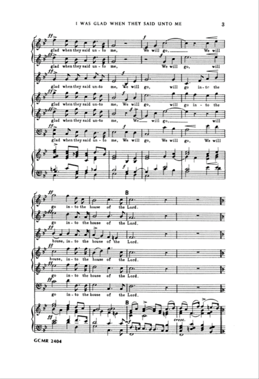 I Was Glad When They Said Unto Me 4-Part scores gallery preview page 2