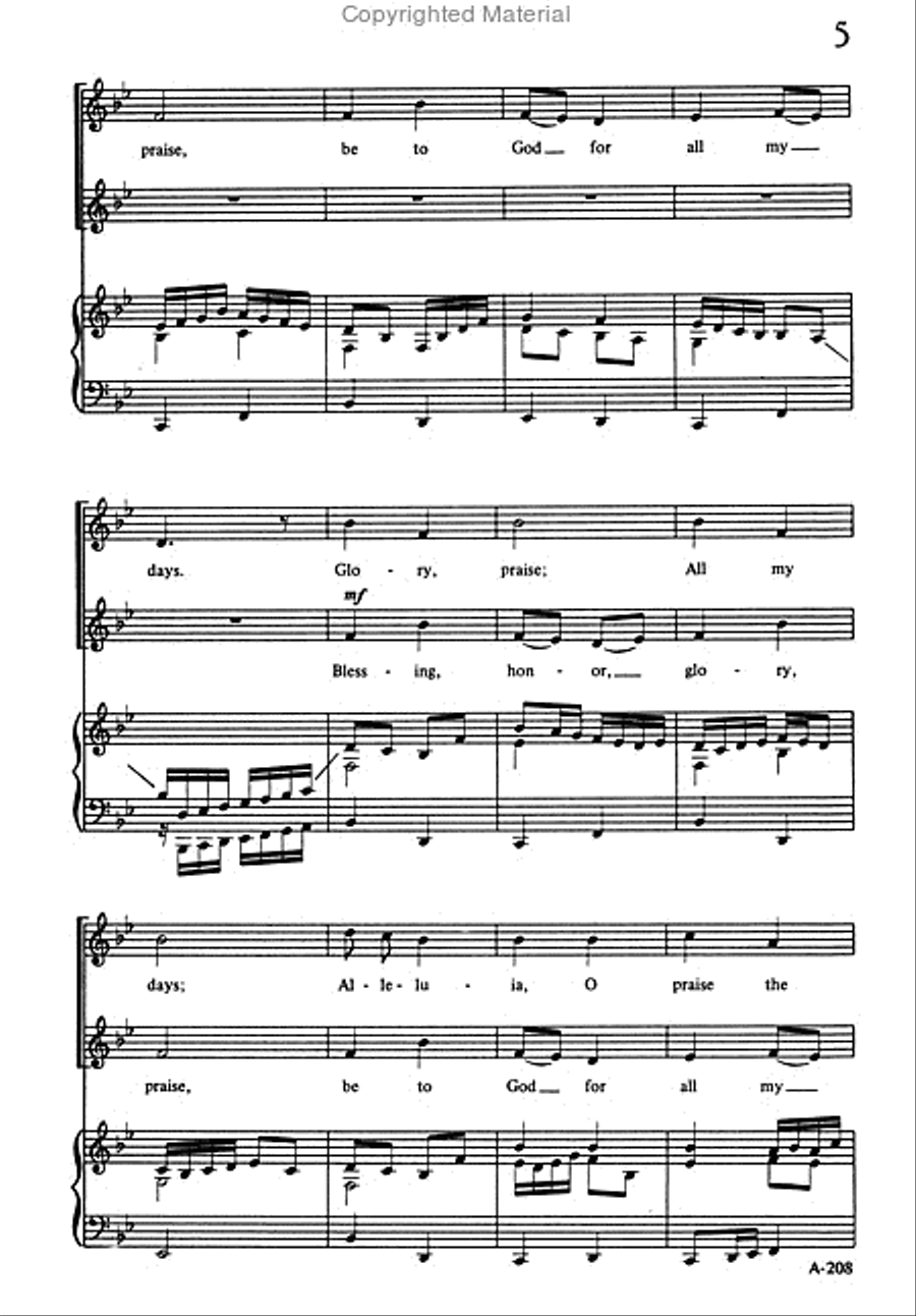 A Round of Praise (Two-part) Unison Choir scores gallery preview page 5