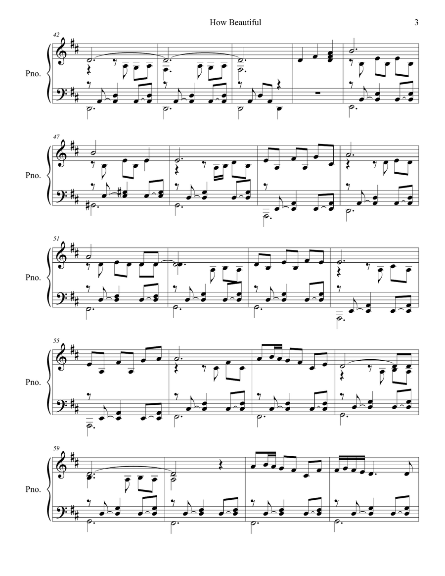 How Beautiful How Beautiful Piano Solo scores gallery preview page 3
