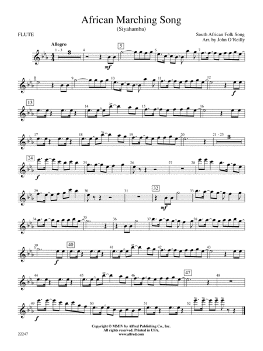 African Marching Song: Flute Concert Band scores gallery preview page 1