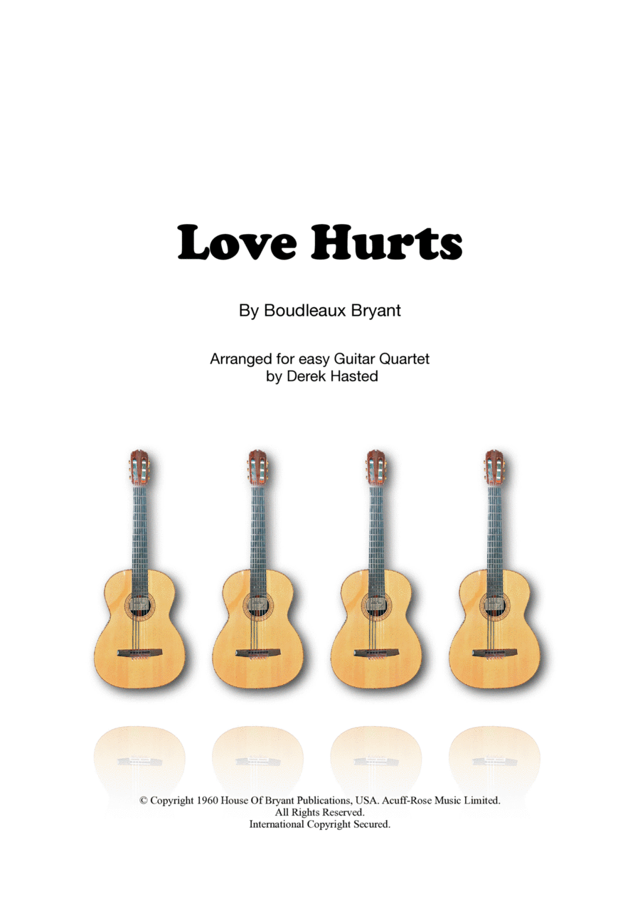Love Hurts Guitar Ensemble scores gallery preview page 1