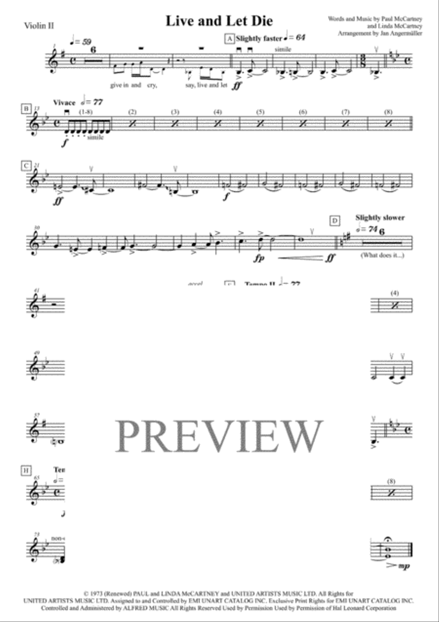 Live And Let Die String Quartet scores gallery preview page 2