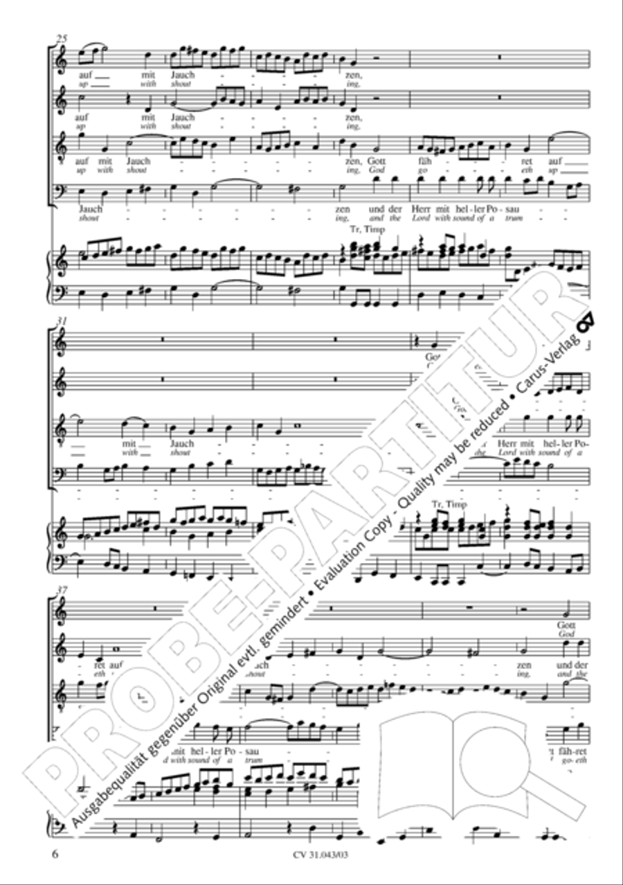 God goeth up with shouting (Gott fahret auf mit Jauchzen) 4-Part scores gallery preview page 7