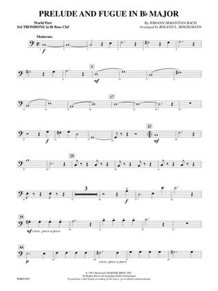Prelude and Fugue in B-Flat Major: (wp) 3rd B-flat Trombone B.C.
