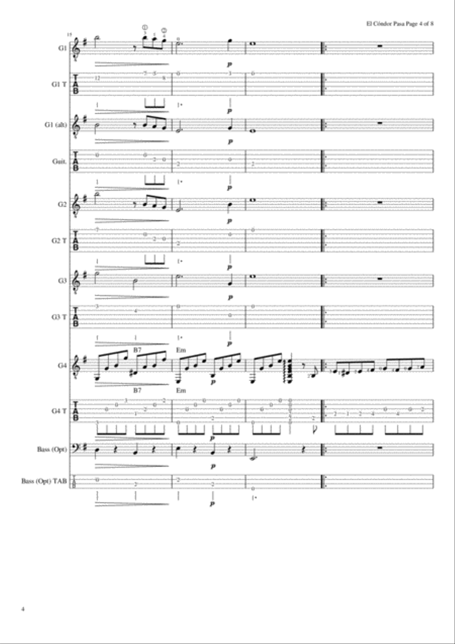 El Cóndor Pasa (If I Could) Acoustic Guitar scores gallery preview page 5