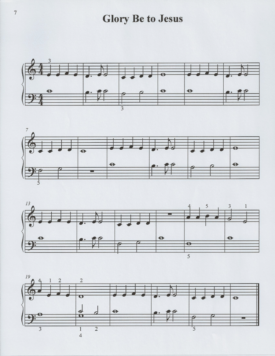 Glory Be To Jesus Easy Piano scores gallery preview page 1
