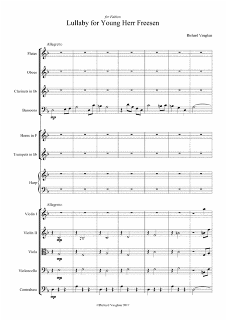 Lullaby for Young Herr Freesen Chamber Orchestra scores gallery preview page 2