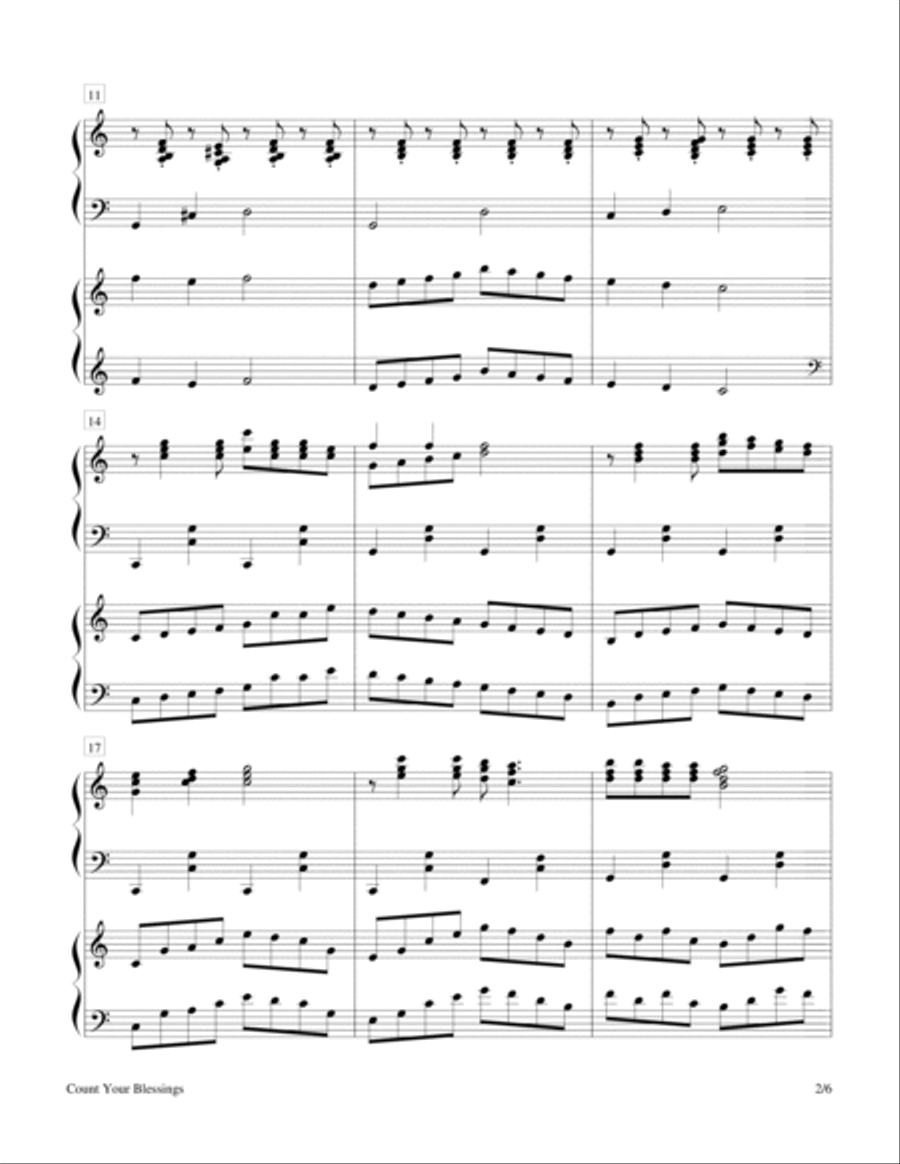 Count Your Blessings (2 Pianos, 4 Hands) 2 Pianos, 4-Hands scores gallery preview page 5