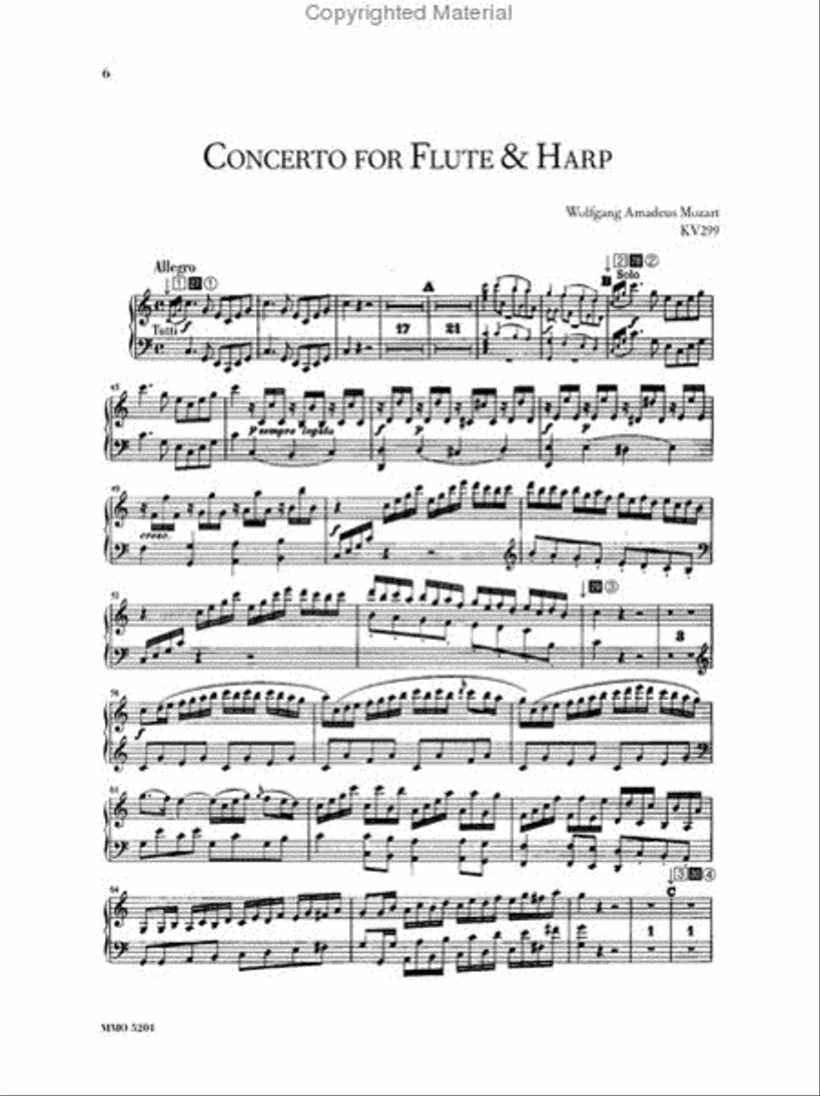 Mozart – Concerto for Flute & Harp in C Major, KV299 Flute scores gallery preview page 2