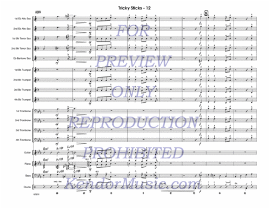 Tricky Sticks Jazz Ensemble scores gallery preview page 13