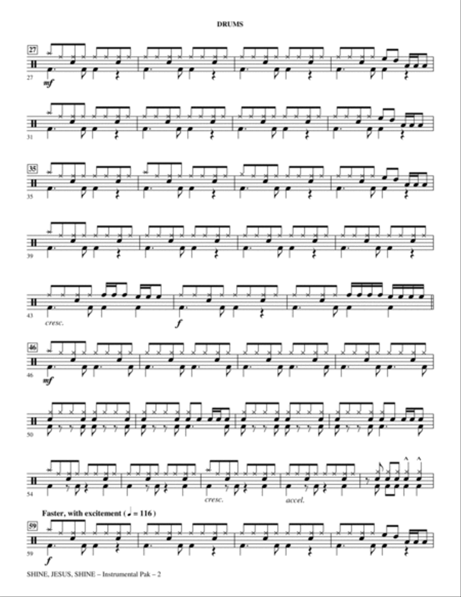 Shine Jesus Shine (with Shine Down) - Drums Choir scores gallery preview page 2