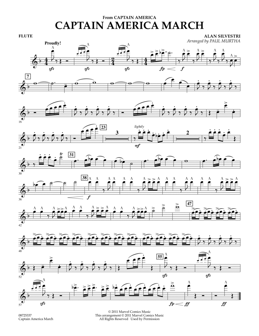Captain America March - Flute Concert Band scores gallery preview page 1