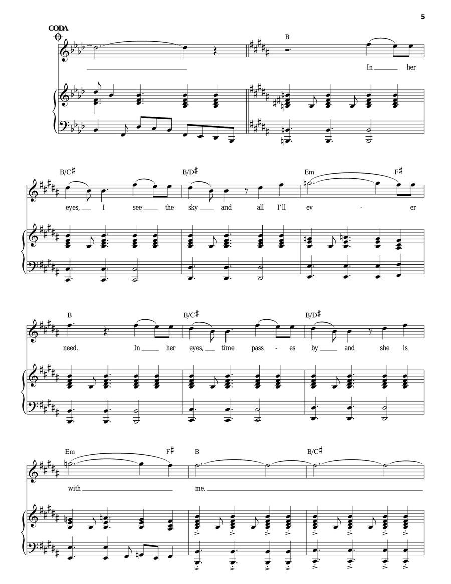 In Her Eyes Piano, Vocal scores gallery preview page 5