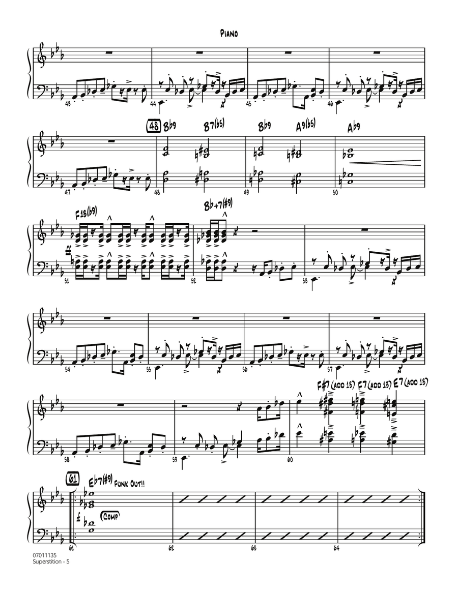 Superstition - Piano Jazz Ensemble scores gallery preview page 3