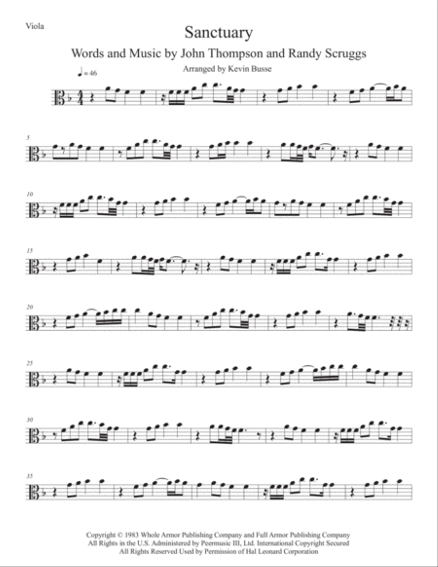 Sanctuary Viola Solo scores gallery preview page 1