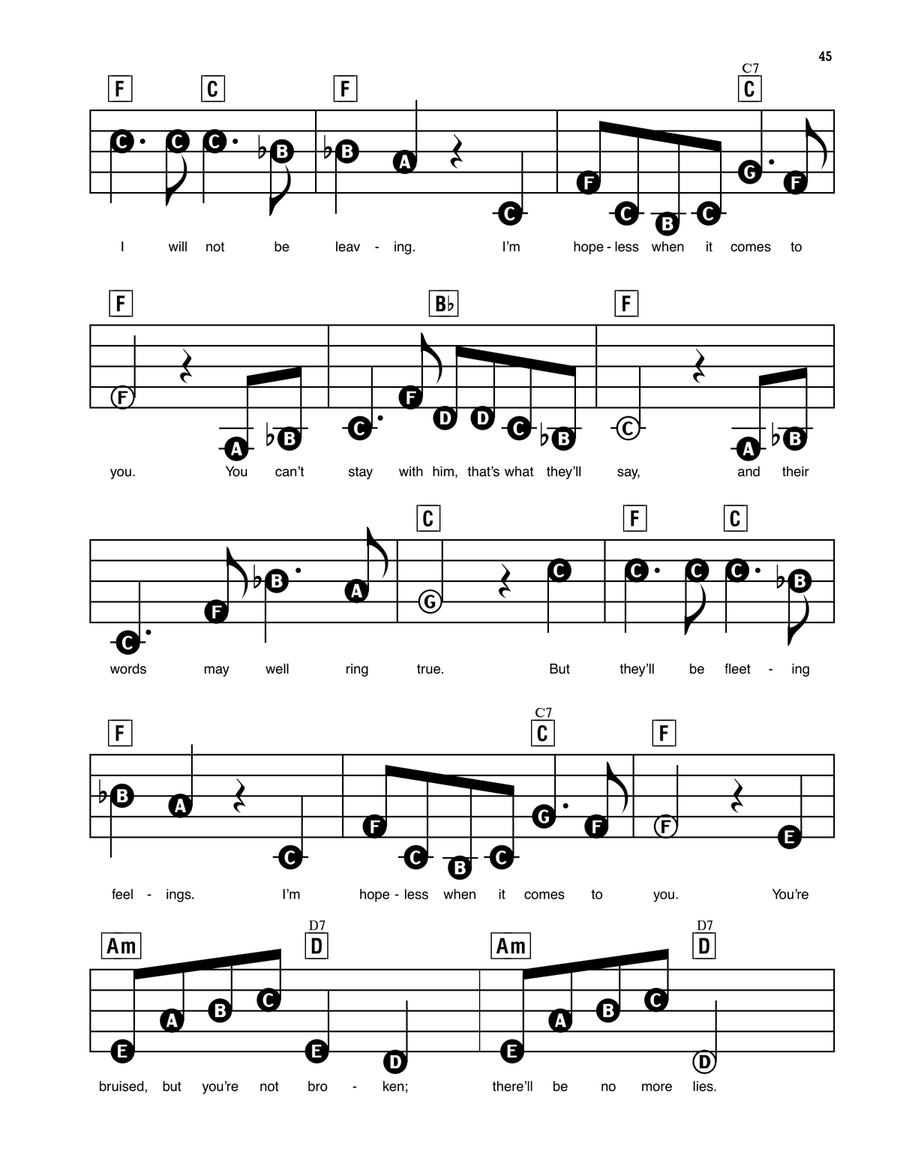 I'm Hopeless When It Comes To You (from Stephen Ward) Electronic Keyboard scores gallery preview page 2