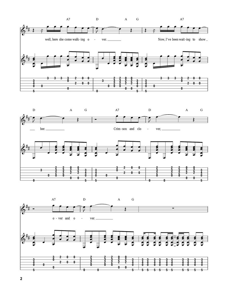 Crimson And Clover Acoustic Guitar scores gallery preview page 2