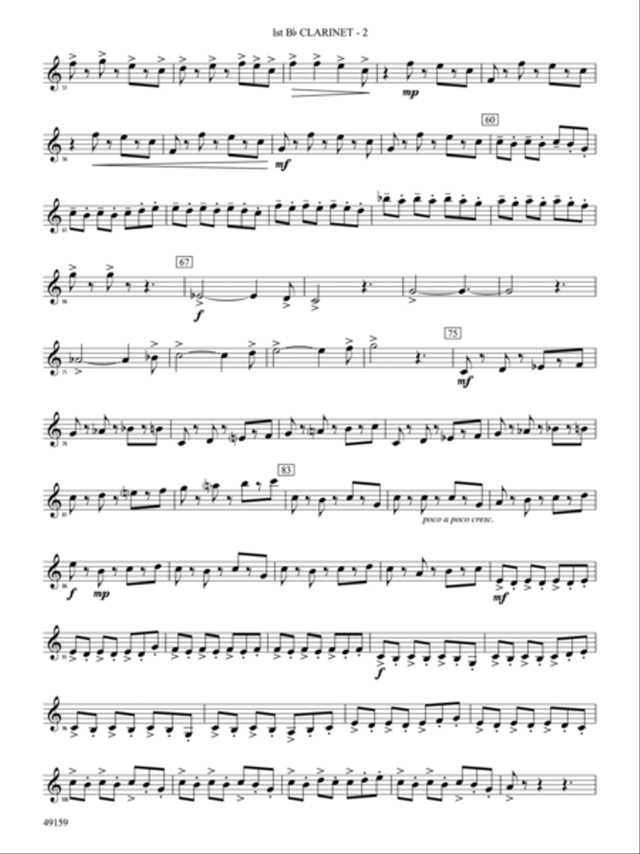 Themyscira: 1st B-flat Clarinet Concert Band scores gallery preview page 2