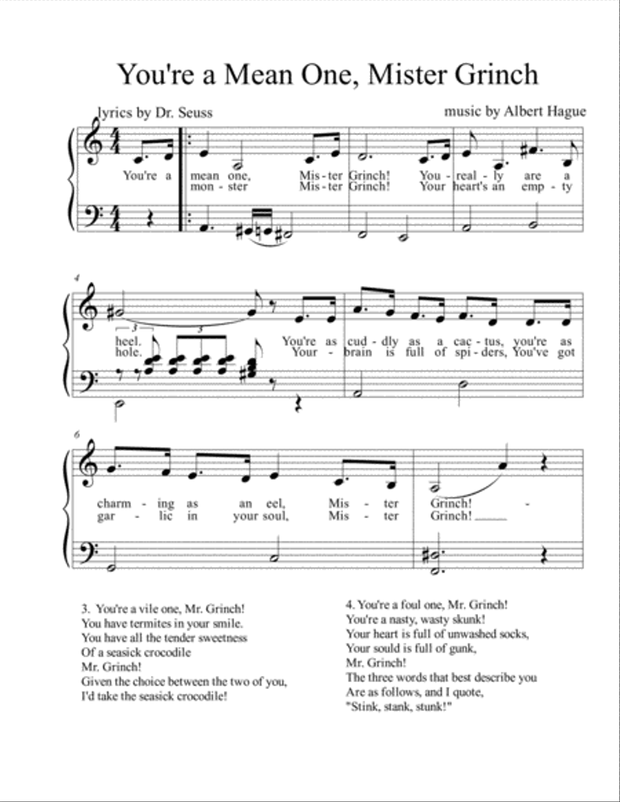 You're A Mean One, Mr. Grinch Voice scores gallery preview page 2
