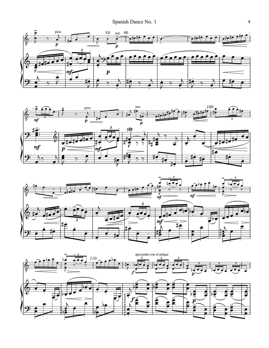 Spanish Dance No. 1, Danza from La vida breve for guitar and piano Acoustic Guitar scores gallery preview page 5