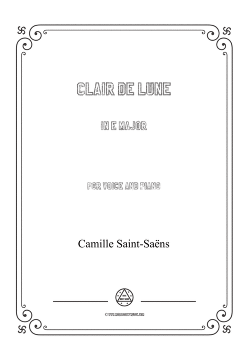 Saint-Saëns-Clair de lune in E Major,for Voice and Piano image number null