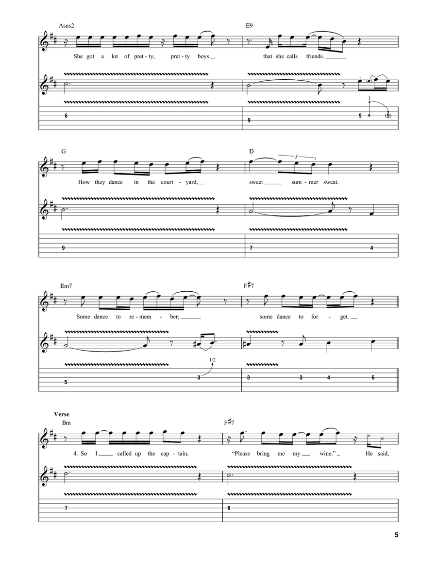 Hotel California Acoustic Guitar scores gallery preview page 5