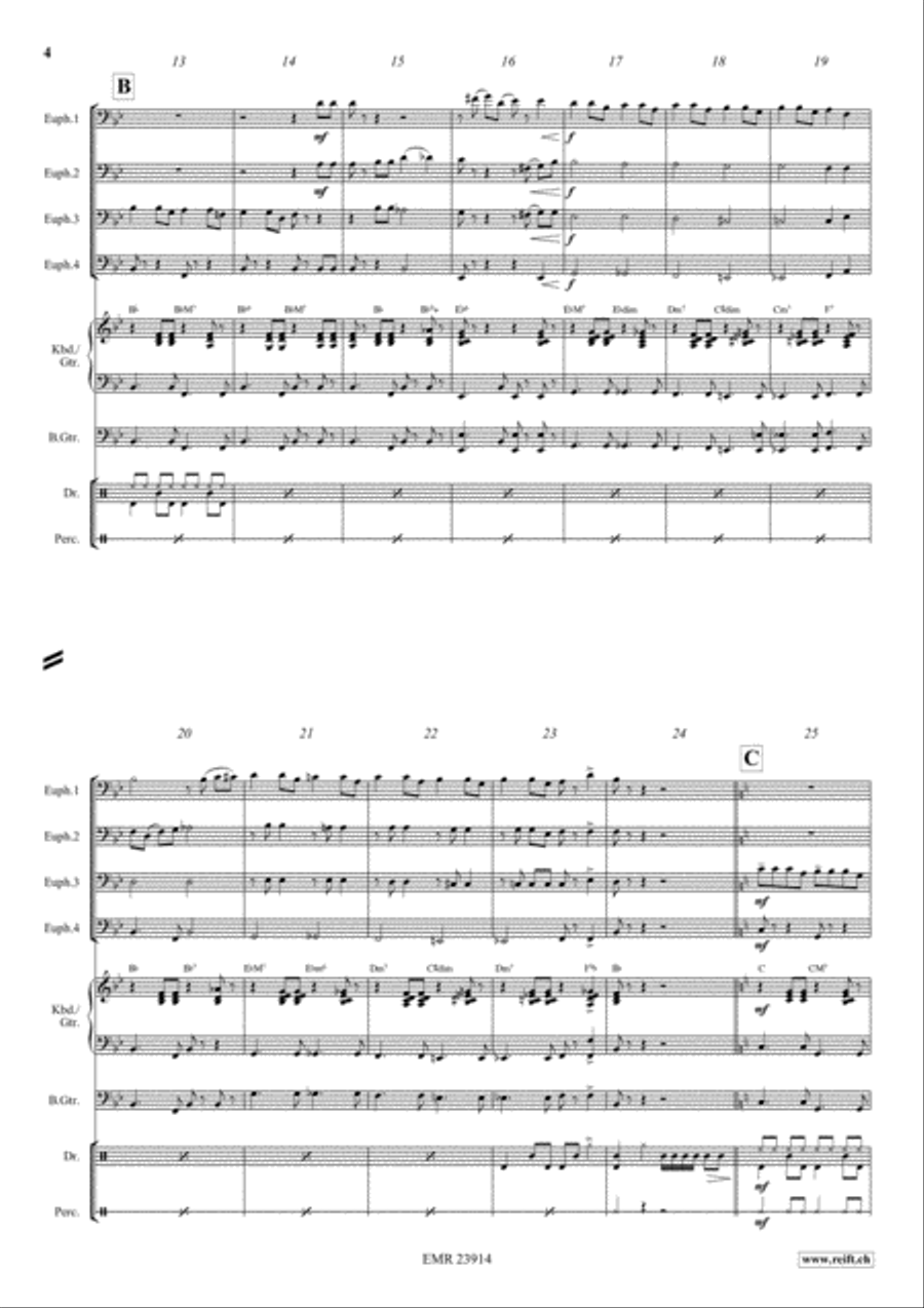 Cha Cha - Cuba Libre Euphonium Quartet scores gallery preview page 4
