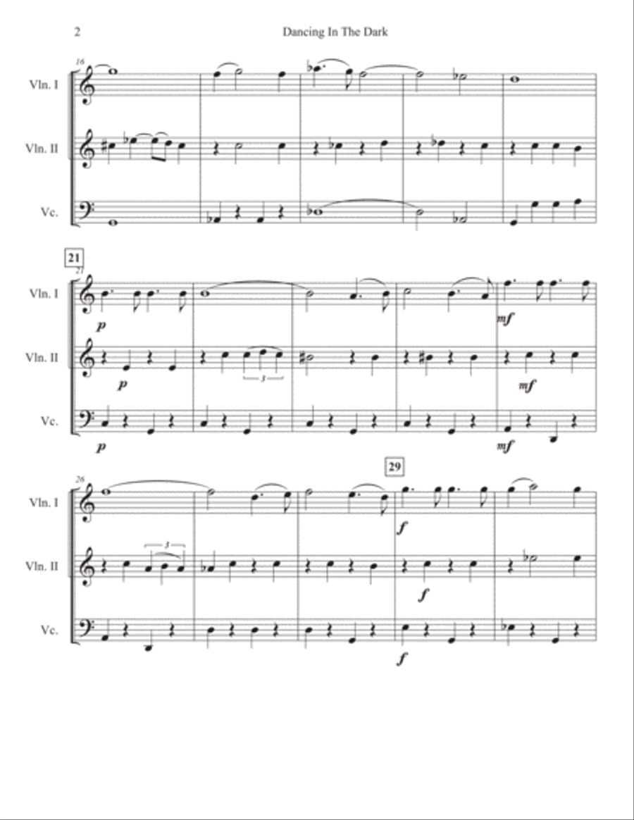 Dancing In The Dark String Trio scores gallery preview page 2