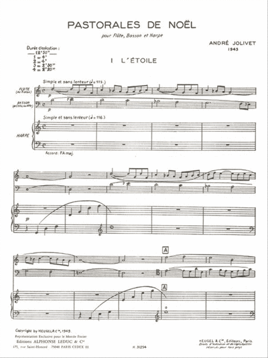 Christmas Pastoral (flute, Bassoon, Harp) Bassoon scores gallery preview page 2