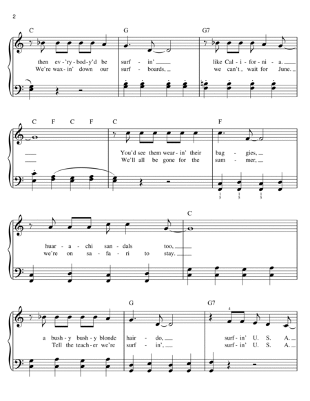 Surfin' U.S.A. (arr. Phillip Keveren) by The Beach Boys Easy Piano - Digital Sheet Music