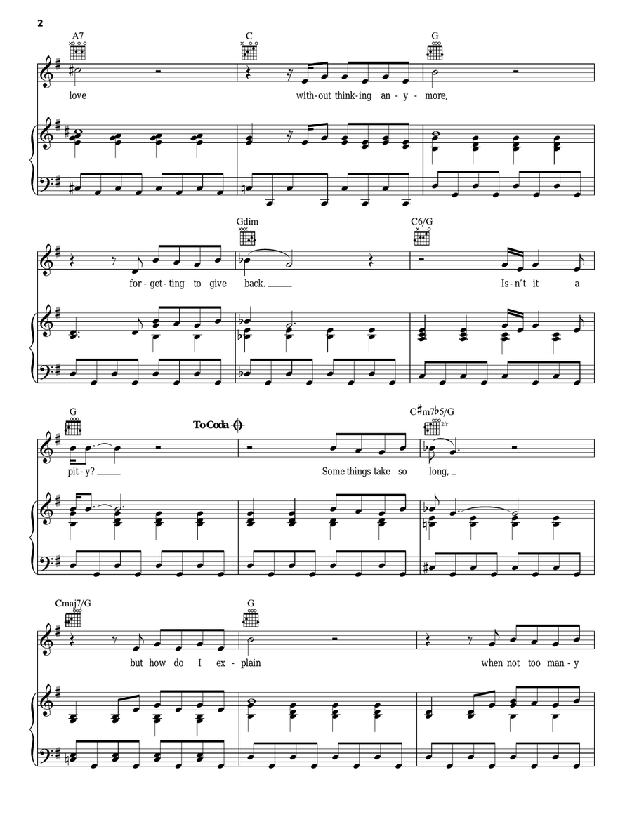 Isn't It A Pity Piano, Vocal, Guitar scores gallery preview page 2