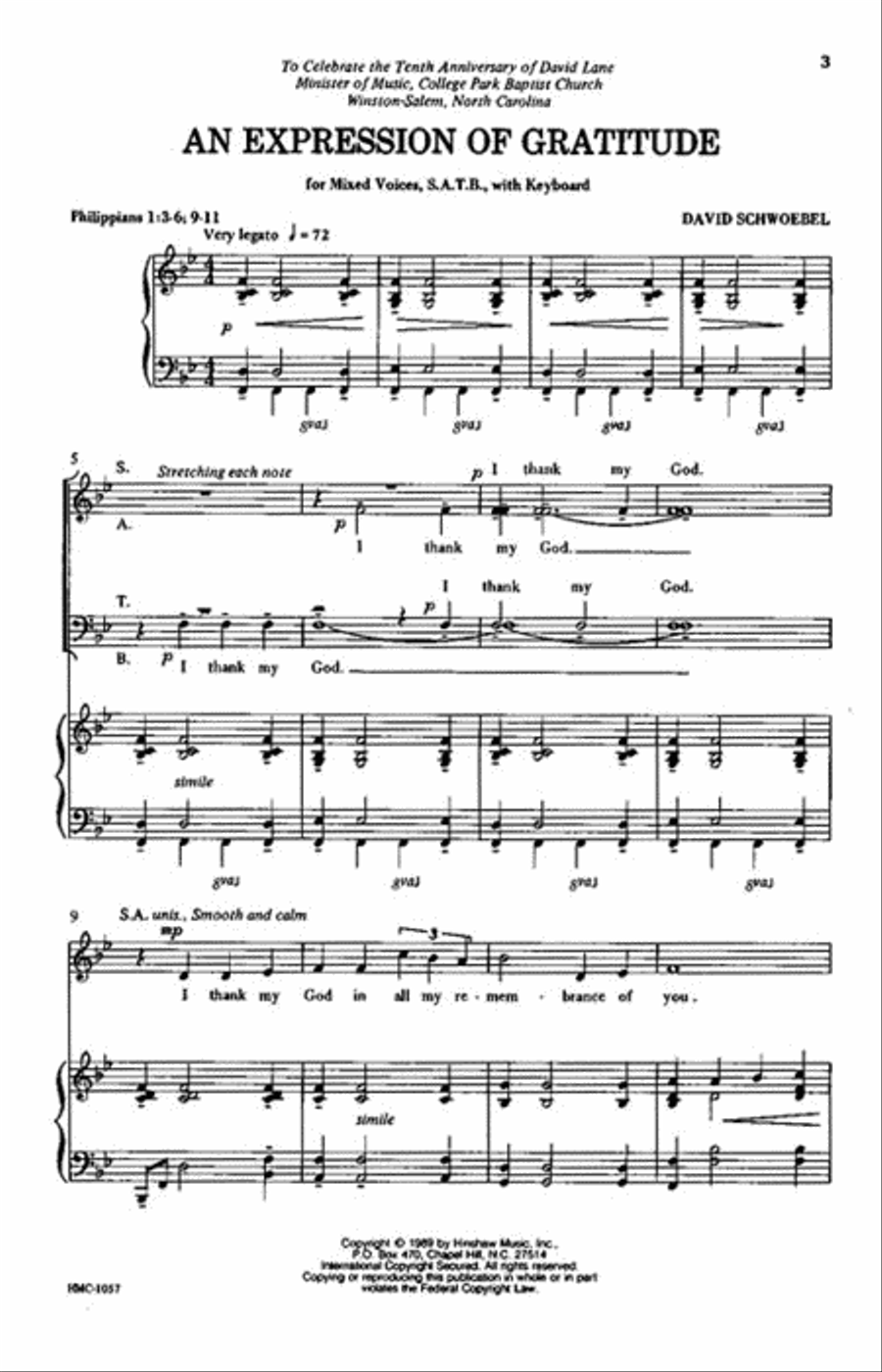 An Expression of Gratitude 4-Part scores gallery preview page 2