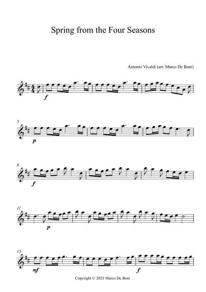 Spring from the Four Seasons (Easy Flute)