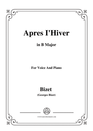 Bizet-Apres I'Hiver in B Major,for voice and piano