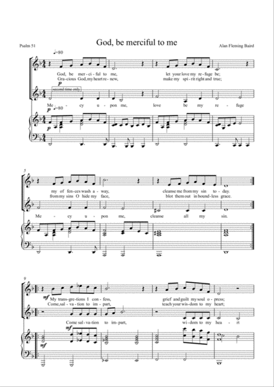 God Be Merciful 4-Part scores gallery preview page 1