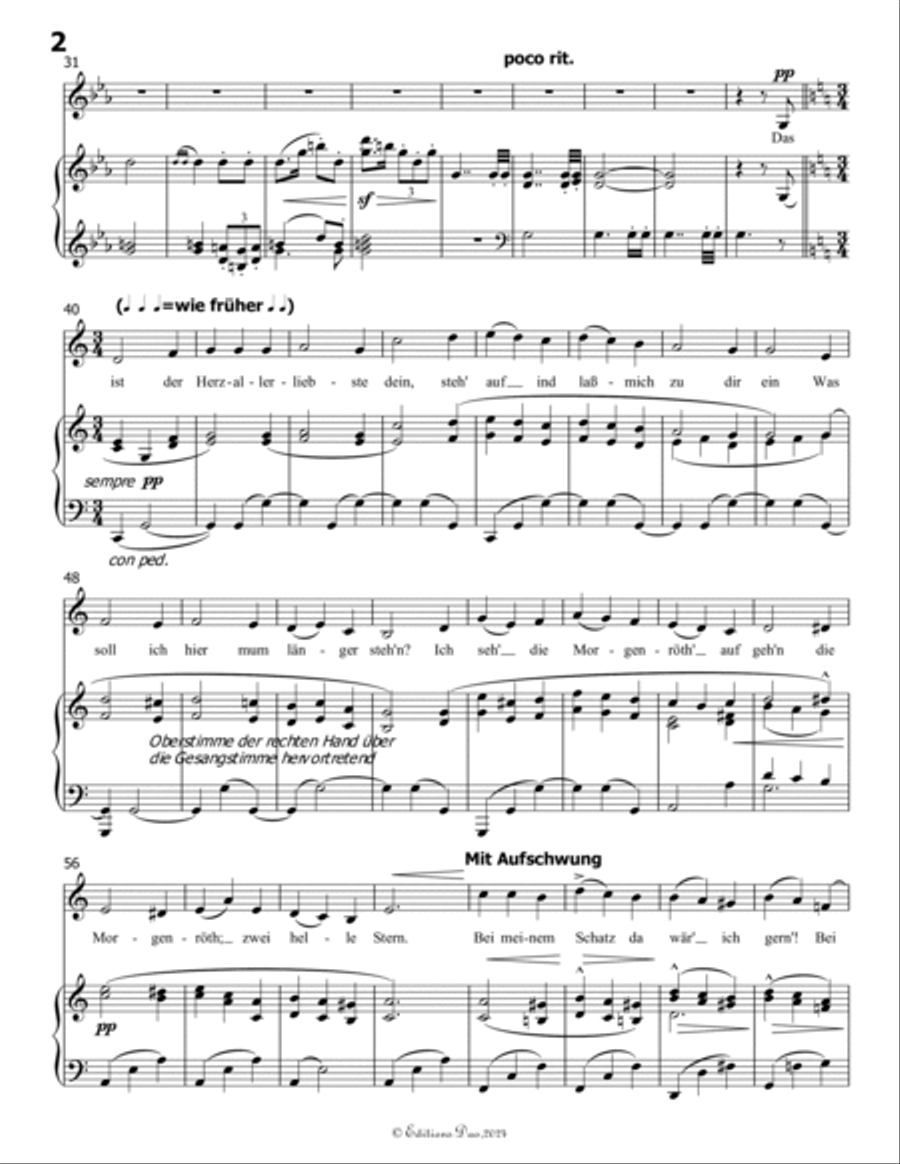 Wo die schönen Trompeten blasen, by Mahler, in c minor Piano, Vocal scores gallery preview page 4