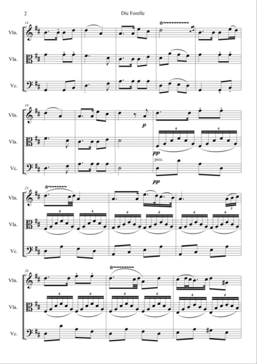 Die Forelle (The Trout) String Trio scores gallery preview page 2
